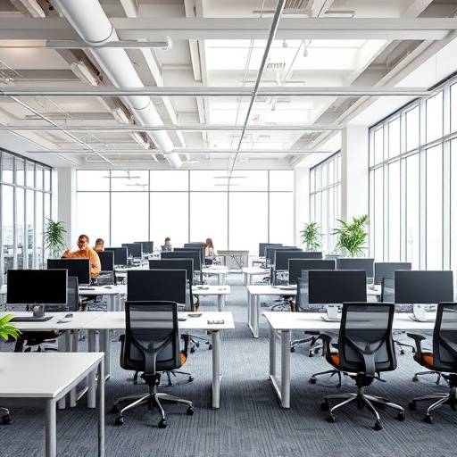 After: A bright and modern Johannesburg office featuring open workspaces, collaborative areas, and ergonomic furniture.