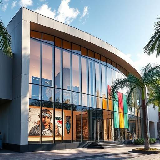 Architectural rendering of a modern art gallery in Durban with a unique facade and ample natural light.