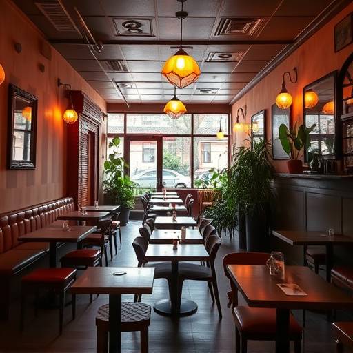 Before: A generic cafe in Johannesburg with uninspired decor and uncomfortable seating.