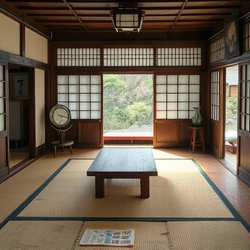 Before: A traditional Japanese tea room with worn tatami mats and outdated decor.